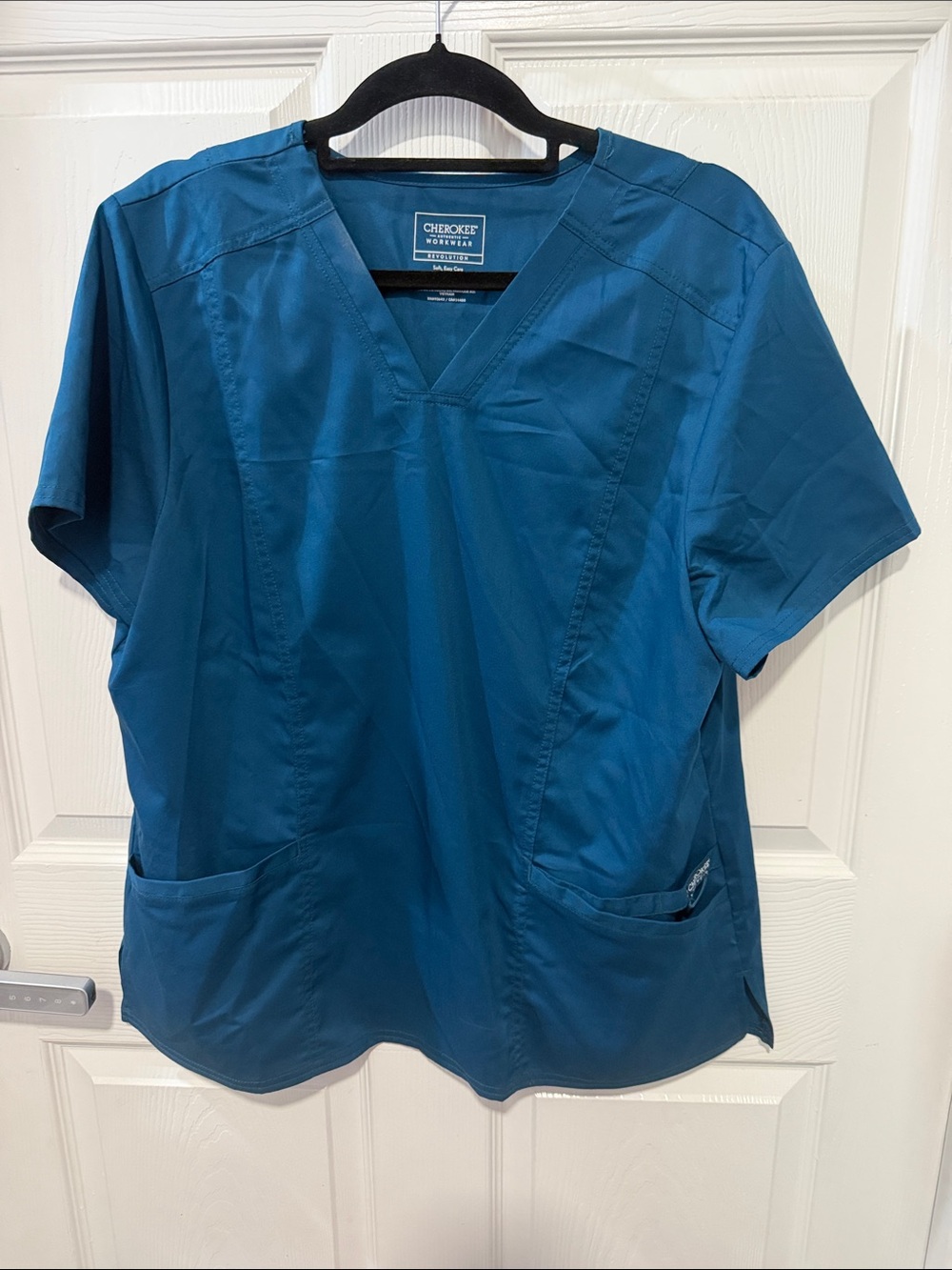 Womens Teal V-Neck Scrub Top